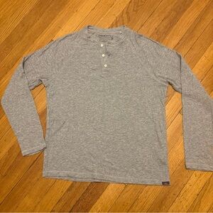 Faherty Men's Cloud Cotton Long Sleeve Henley Sz Medium Grey